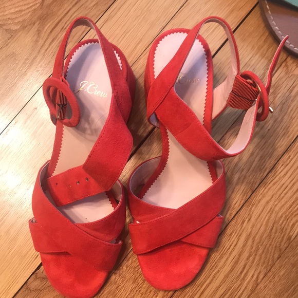 🍸Host Pick🥂J. Crew Red Sandals - Picture 5 of 13